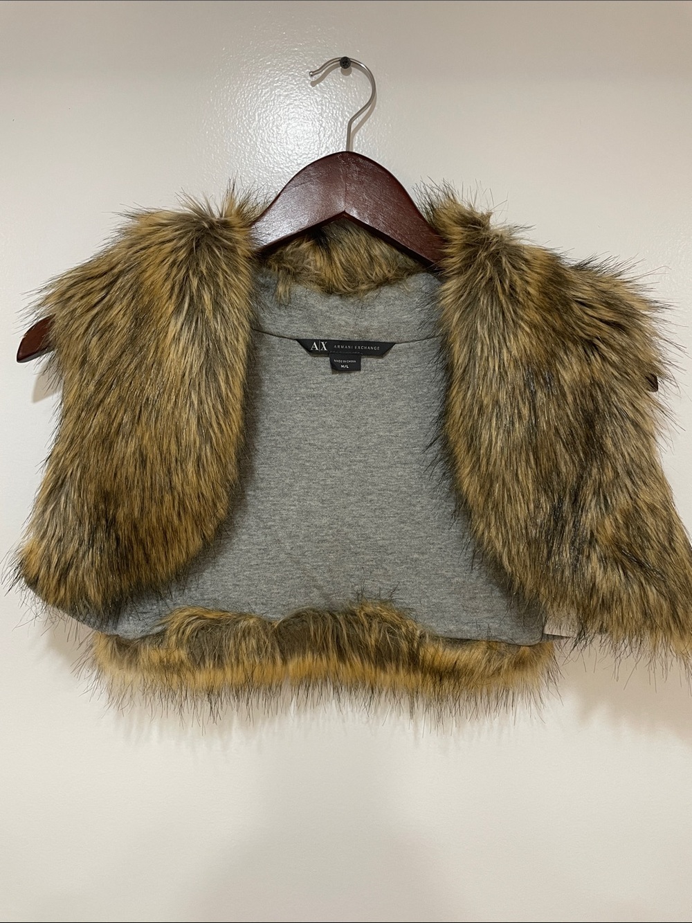 Vintage women’s Armani Exchange faux fur vest size M/L